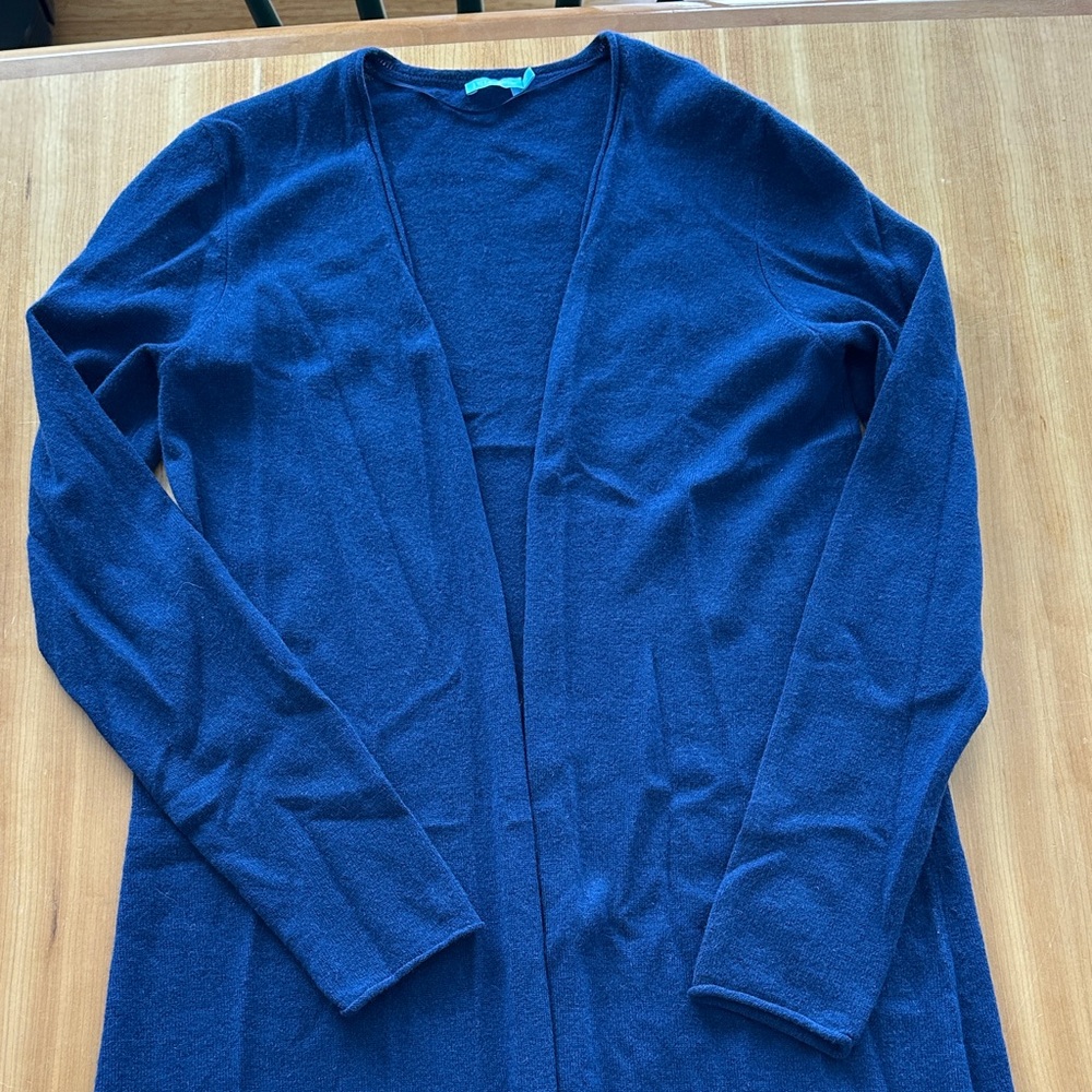 Elegant Deep Blue Women's Cashmere Cardigan- J. McLaughlin